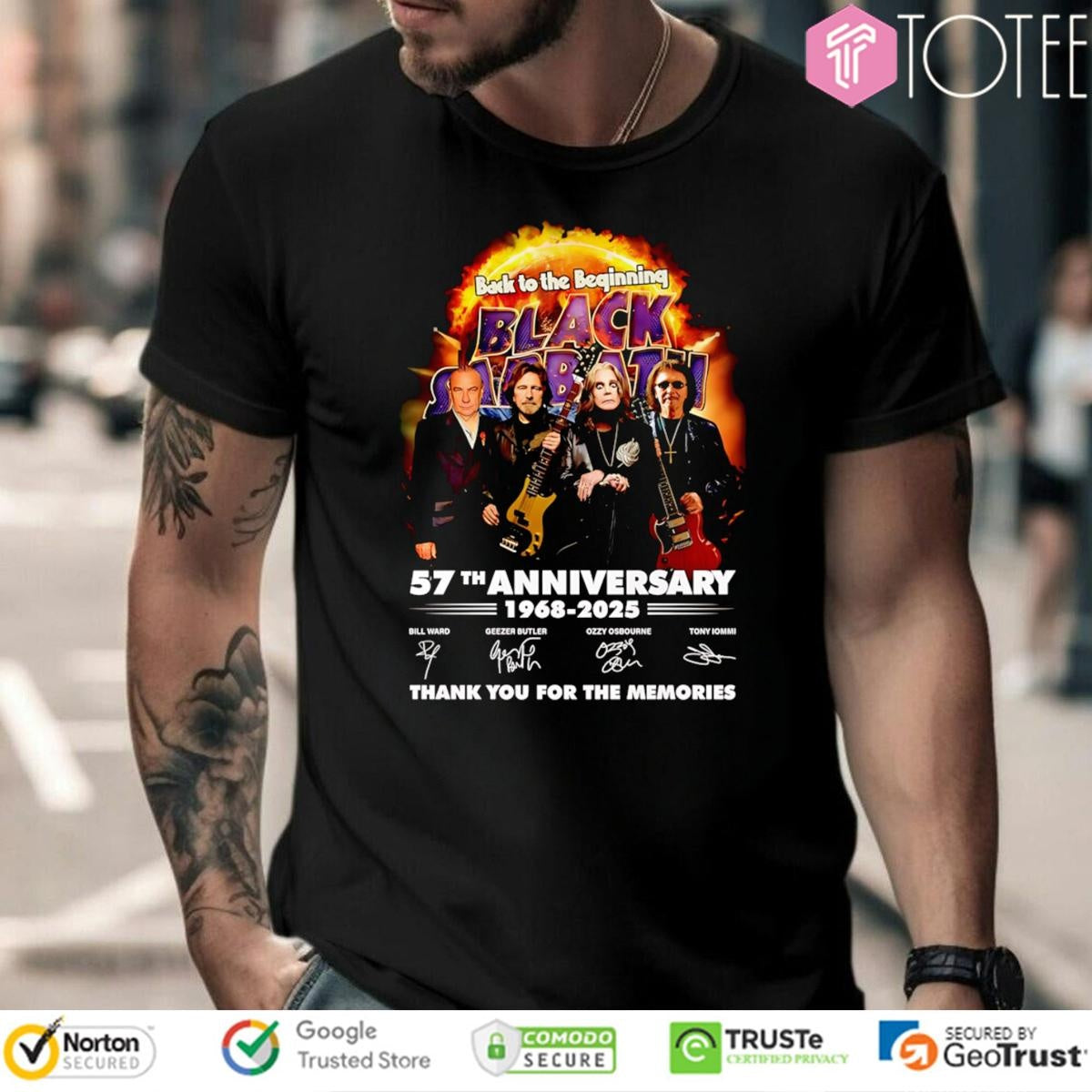 Back To The Beginning Black Sabbath 57Th Anniversary 1968-2025 Signatures T-shirt