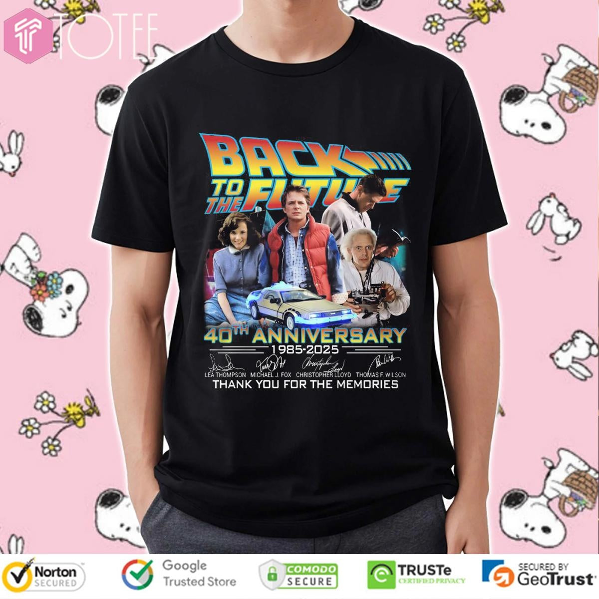 Back To The Future 40Th Anniversary 1985-2025 Thank You Memories Signatures T-shirt