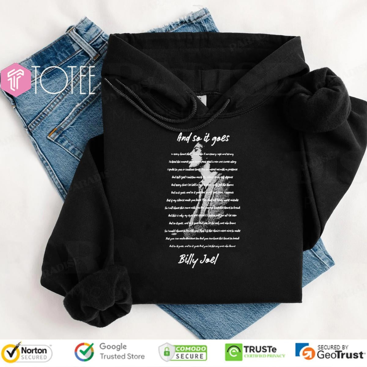 Billy Joel And So It Goes Lyrics T-shirt