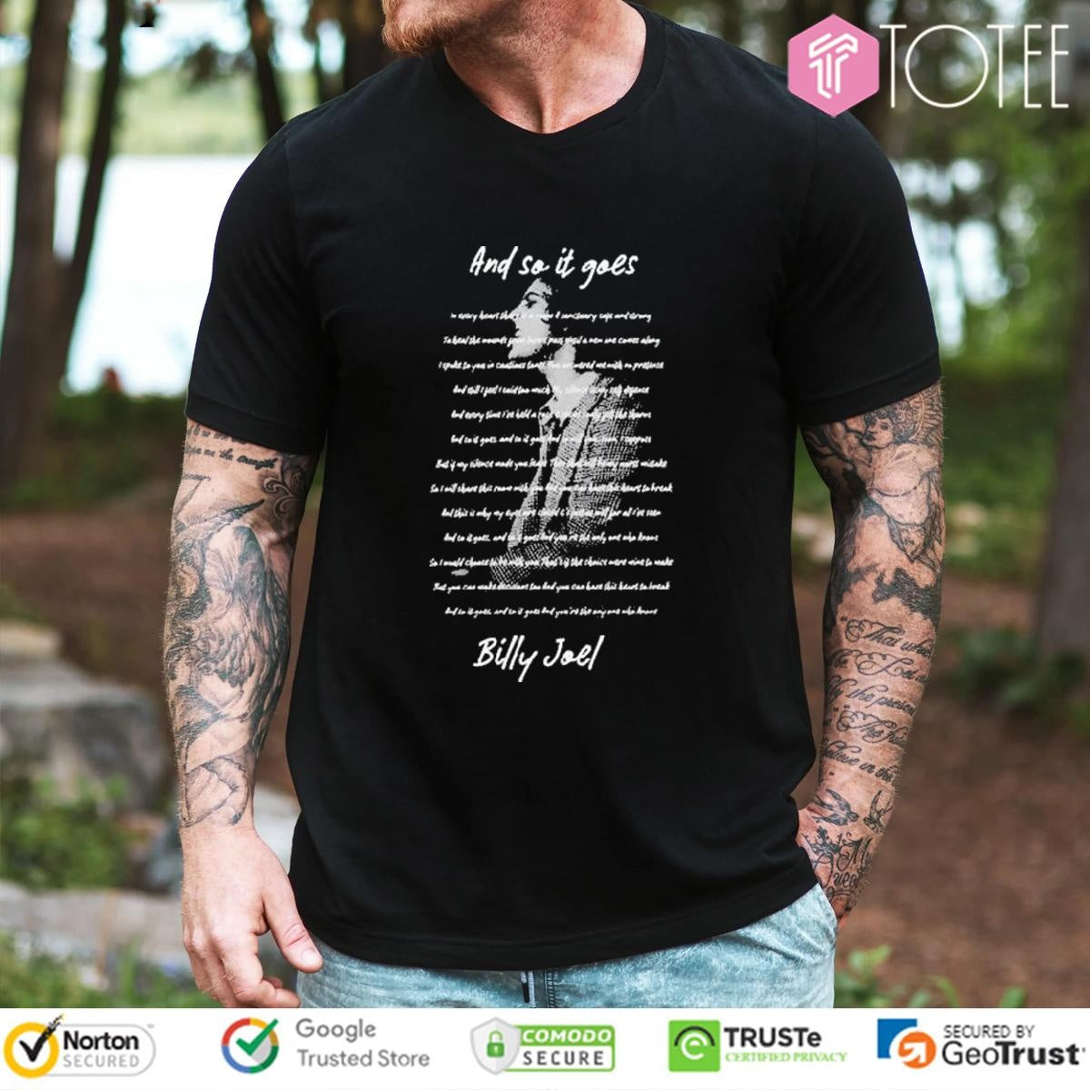 Billy Joel And So It Goes Lyrics T-shirt