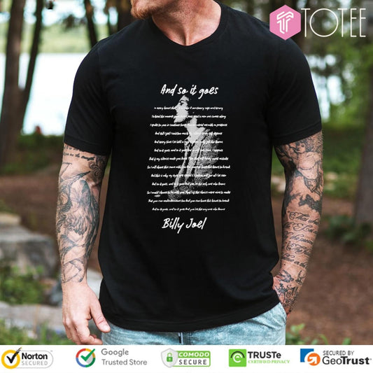 Billy Joel And So It Goes Lyrics T-shirt