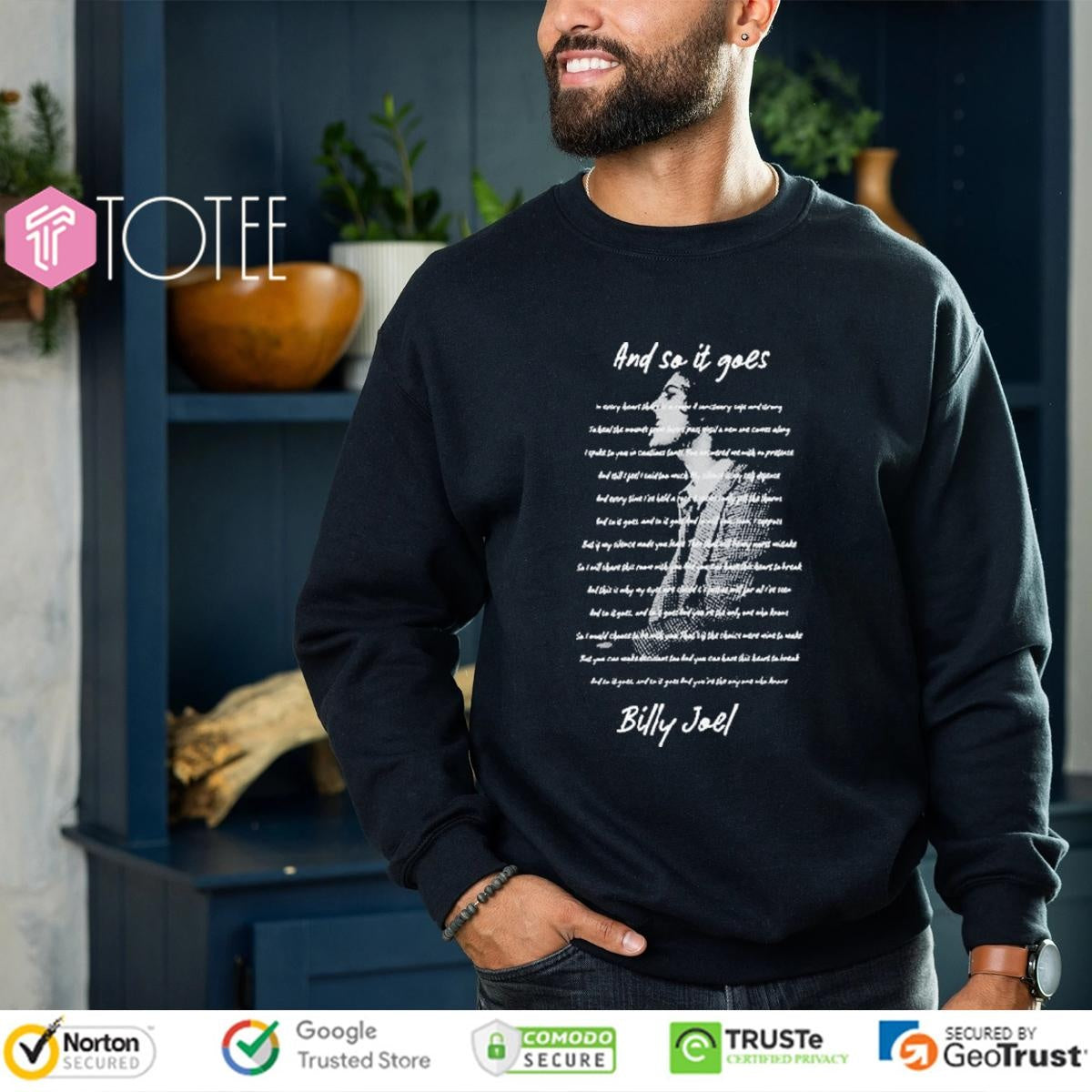 Billy Joel And So It Goes Lyrics T-shirt