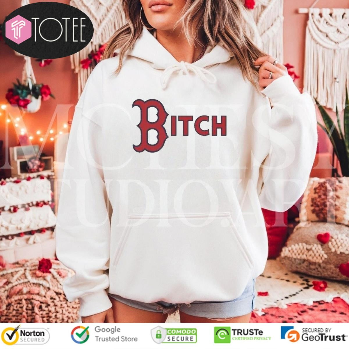 Bitch Boston Red Sox Baseball Logo T-shirt