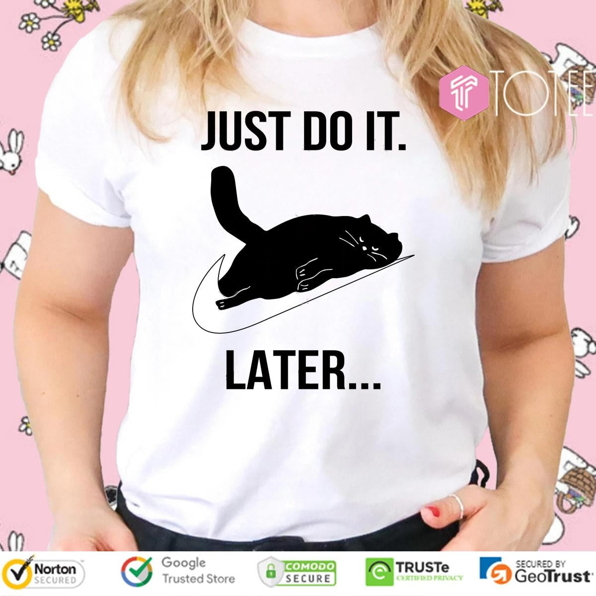 Black Cat Nike Just Do It Later T-shirt