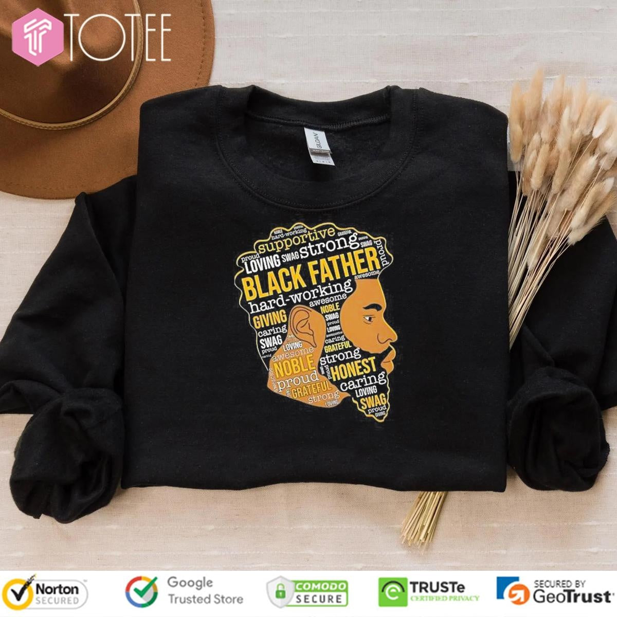 Black Father Hard-Working Awesome Giving Noble Swag Caring Proud Swag T-shirt