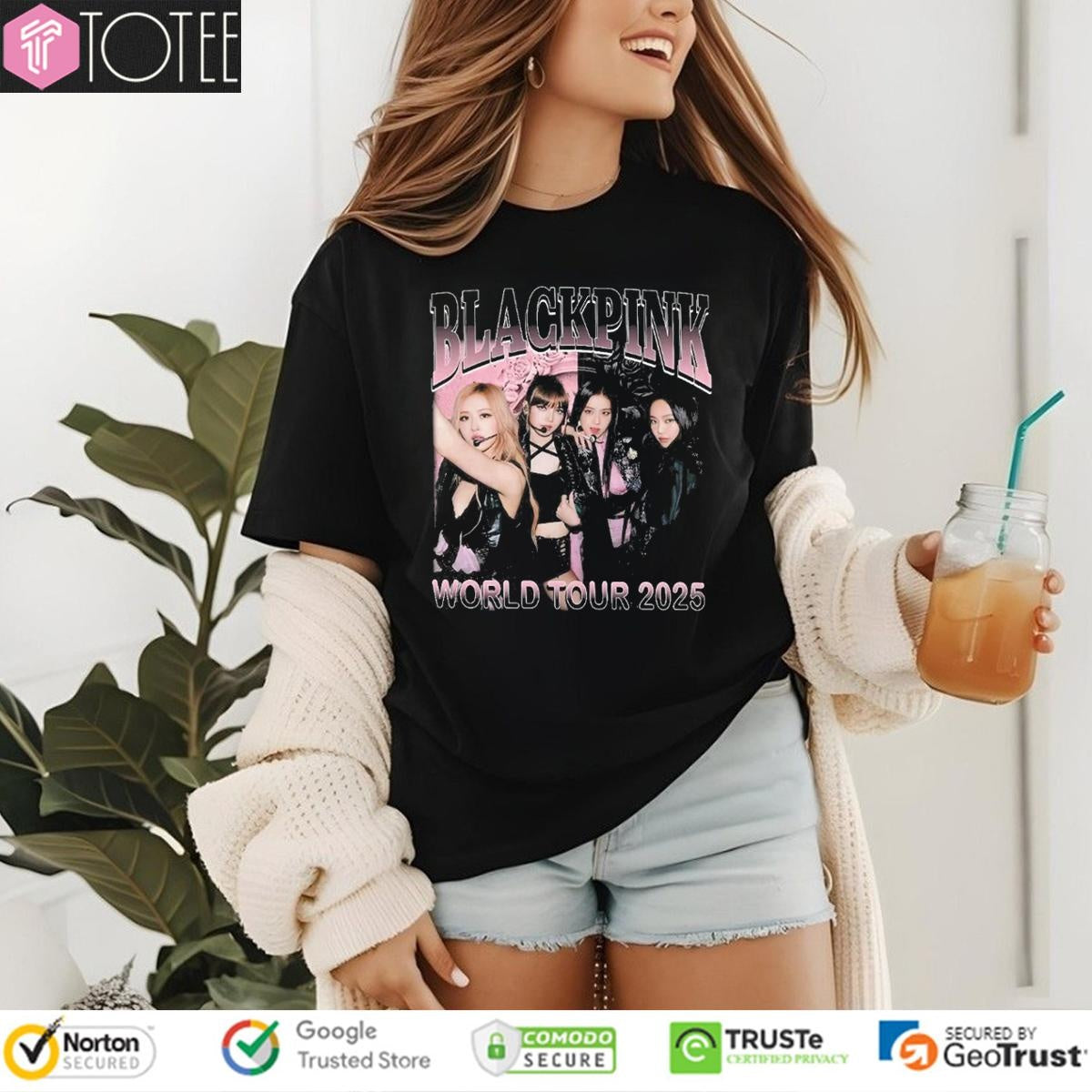 Black Pink World Tour 2025 Concert Jisoo Jennie Lisa Rose Blink Bootleg T-shirt