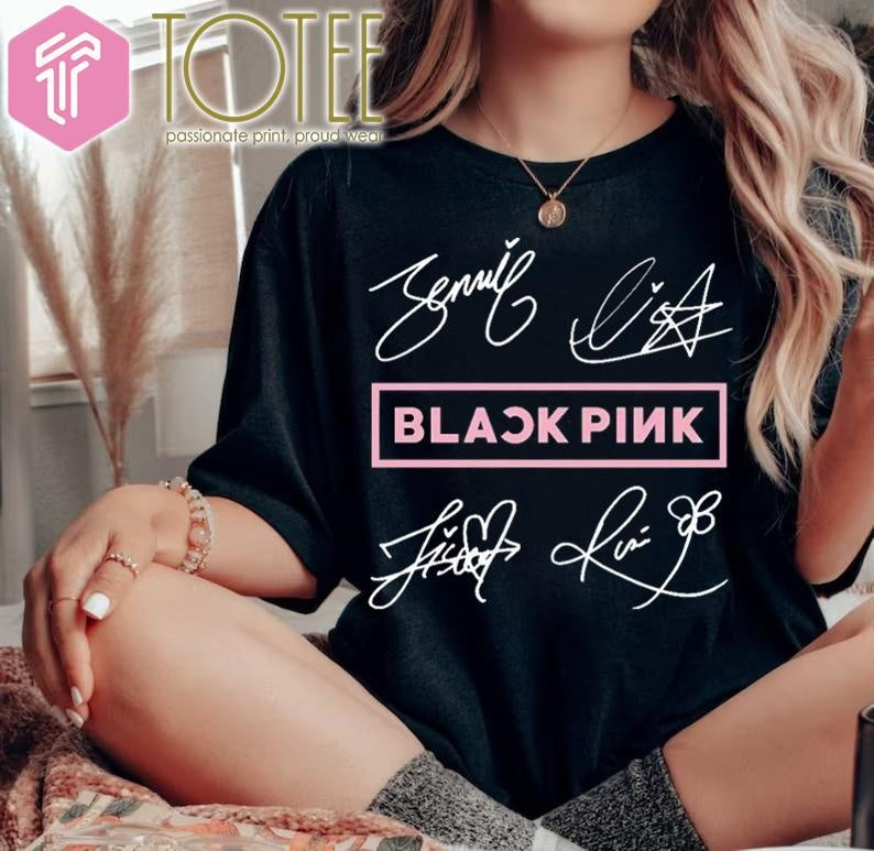 Black Pink World Tour 2025 Jisoo Jennie Lisa Rose Blink Signatures T-shirt