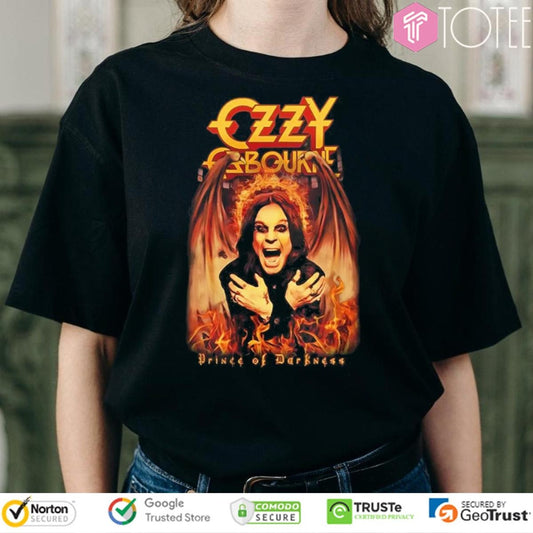 Black Sabbath Ozzy Osbourne 1948-2025 Prince Of Darkness Demon Wing T-shirt