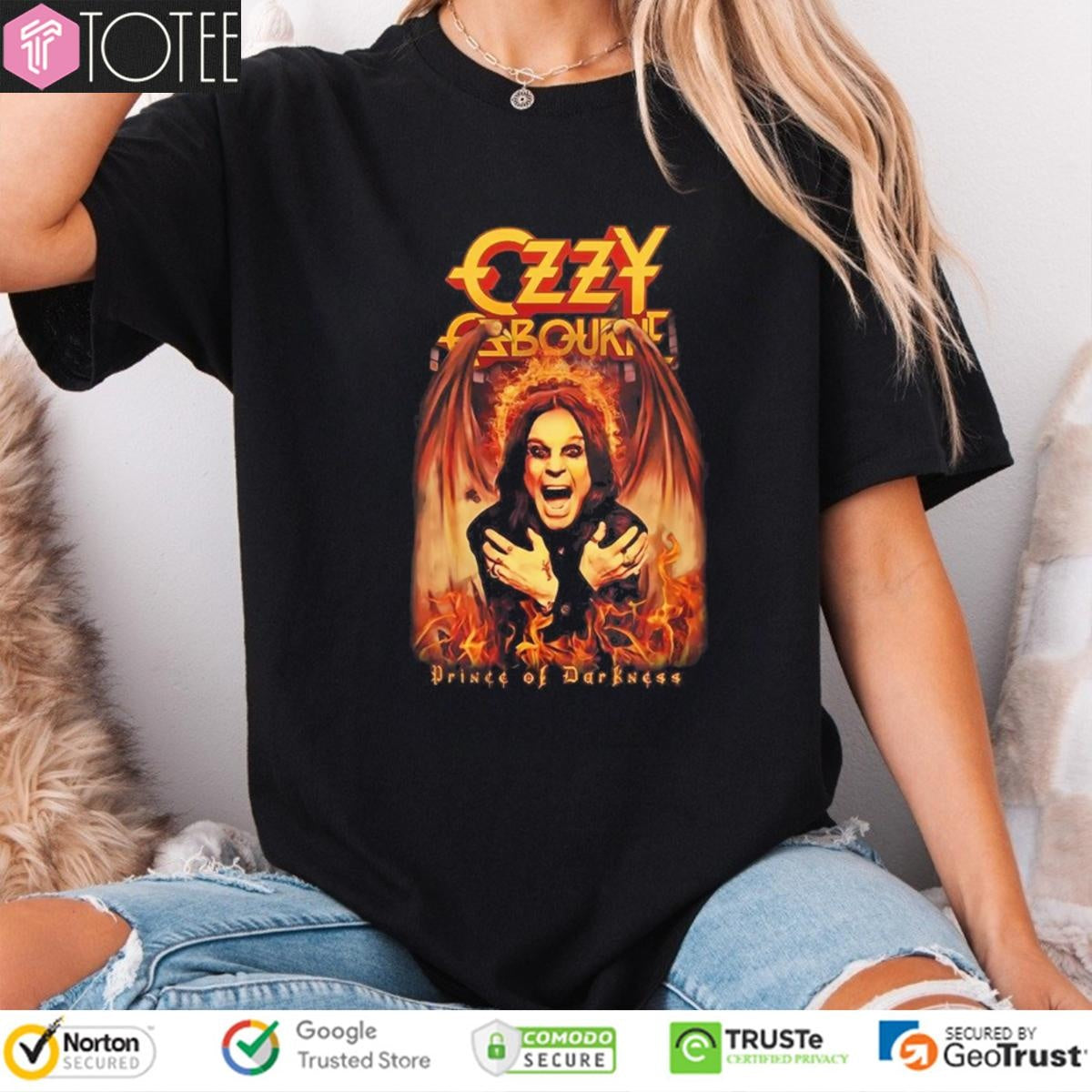 Black Sabbath Ozzy Osbourne 1948-2025 Prince Of Darkness Demon Wing T-shirt