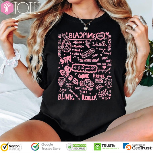Blackpink Song List World Tour 2025 Kpop Fan Art T-shirt