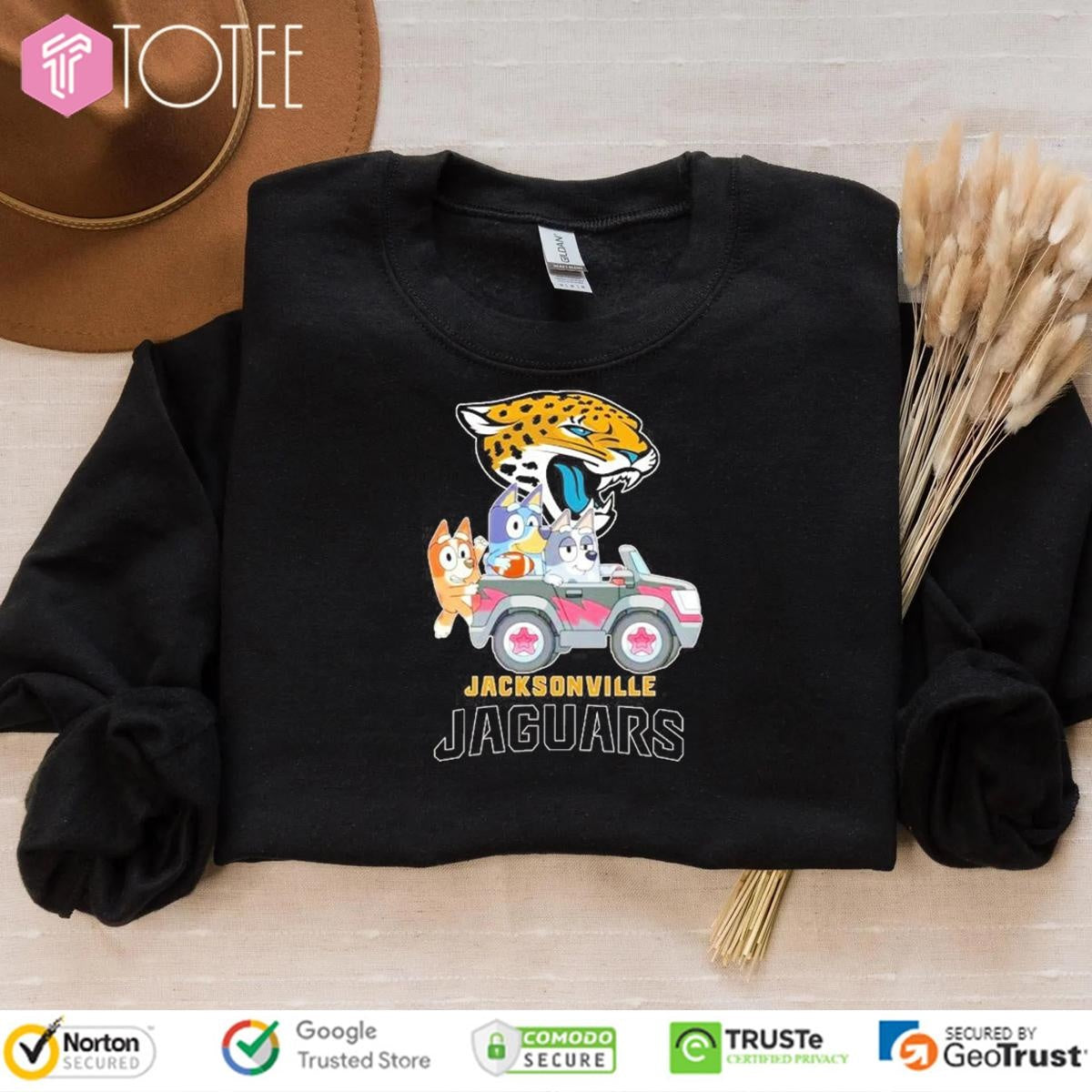 Bluey Family Driving Car Jacksonville Jaguars T-shirt