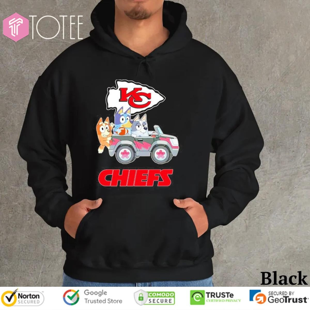Bluey Family Driving Car Kansas City Chiefs T-shirt