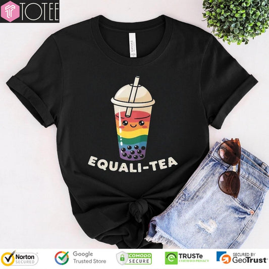 Boba Bubble Milk Tea Equali-Tea Lgbt Pride Rainbow T-shirt
