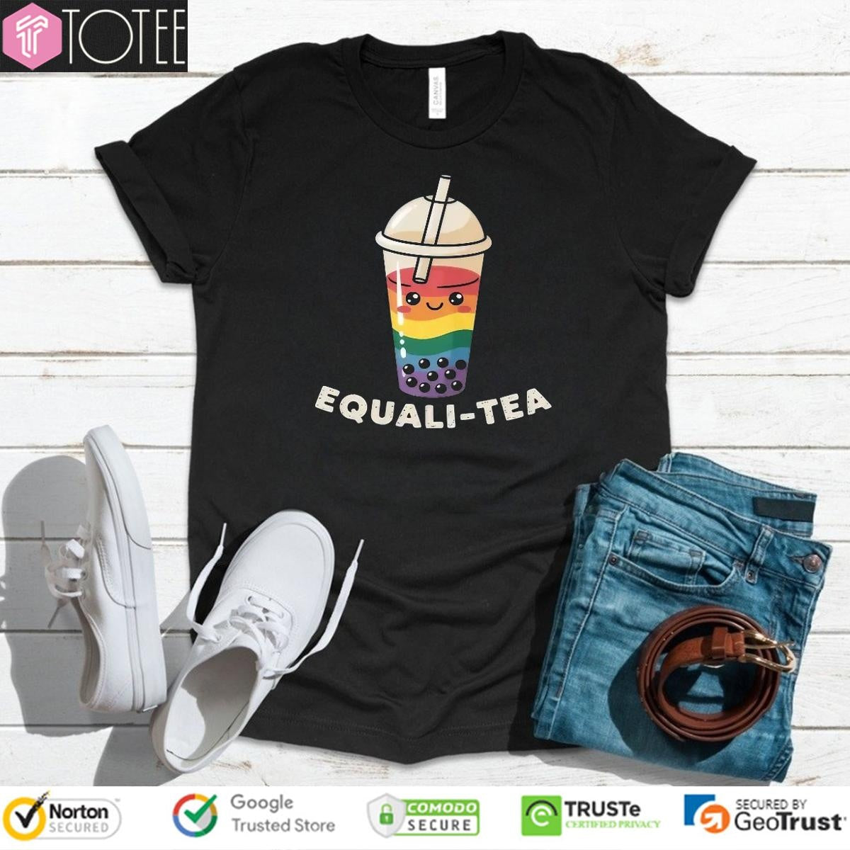 Boba Bubble Milk Tea Equali-Tea Lgbt Pride Rainbow T-shirt