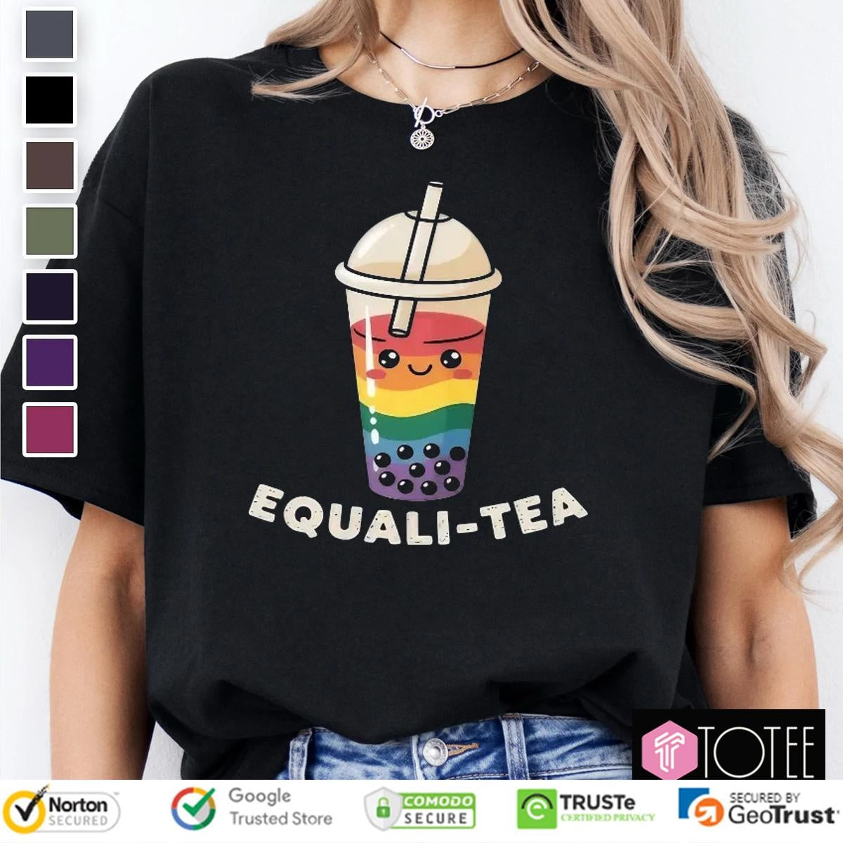 Boba Bubble Milk Tea Equali-Tea Lgbt Pride Rainbow T-shirt