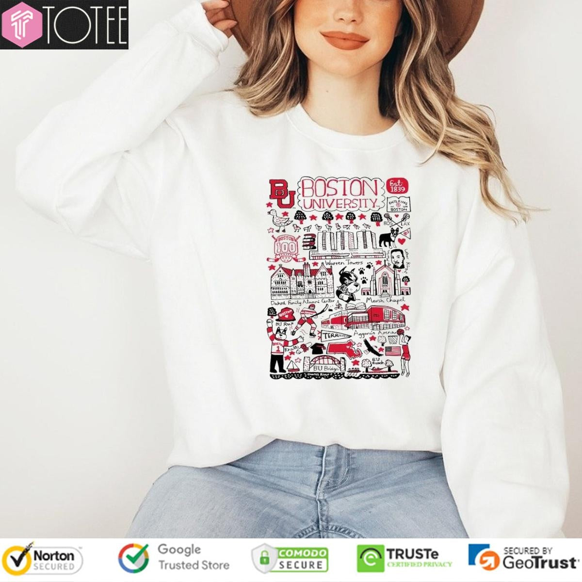 Boston University Art Illustration T-shirt