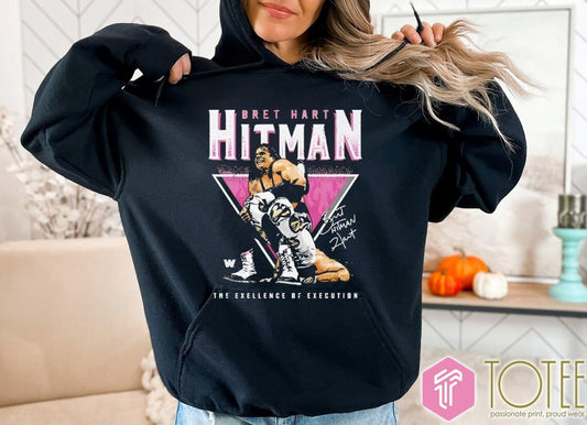 Bret Hart Hitman The Excellence Of Execution Retro Signature T-shirt