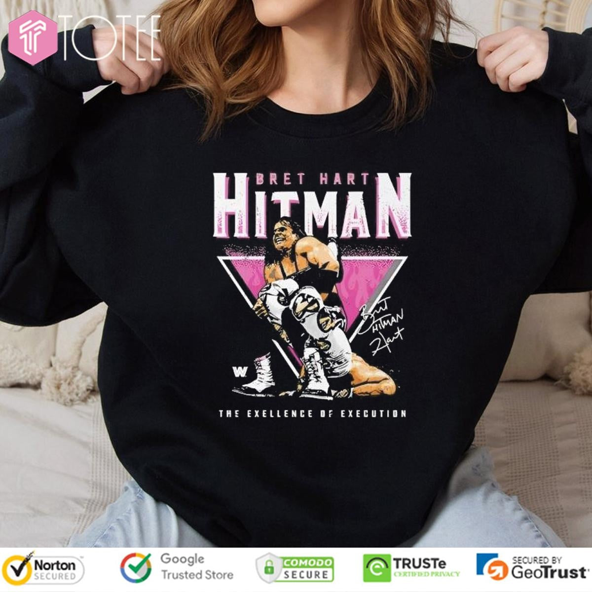 Bret Hart Hitman The Excellence Of Execution Retro Signature T-shirt