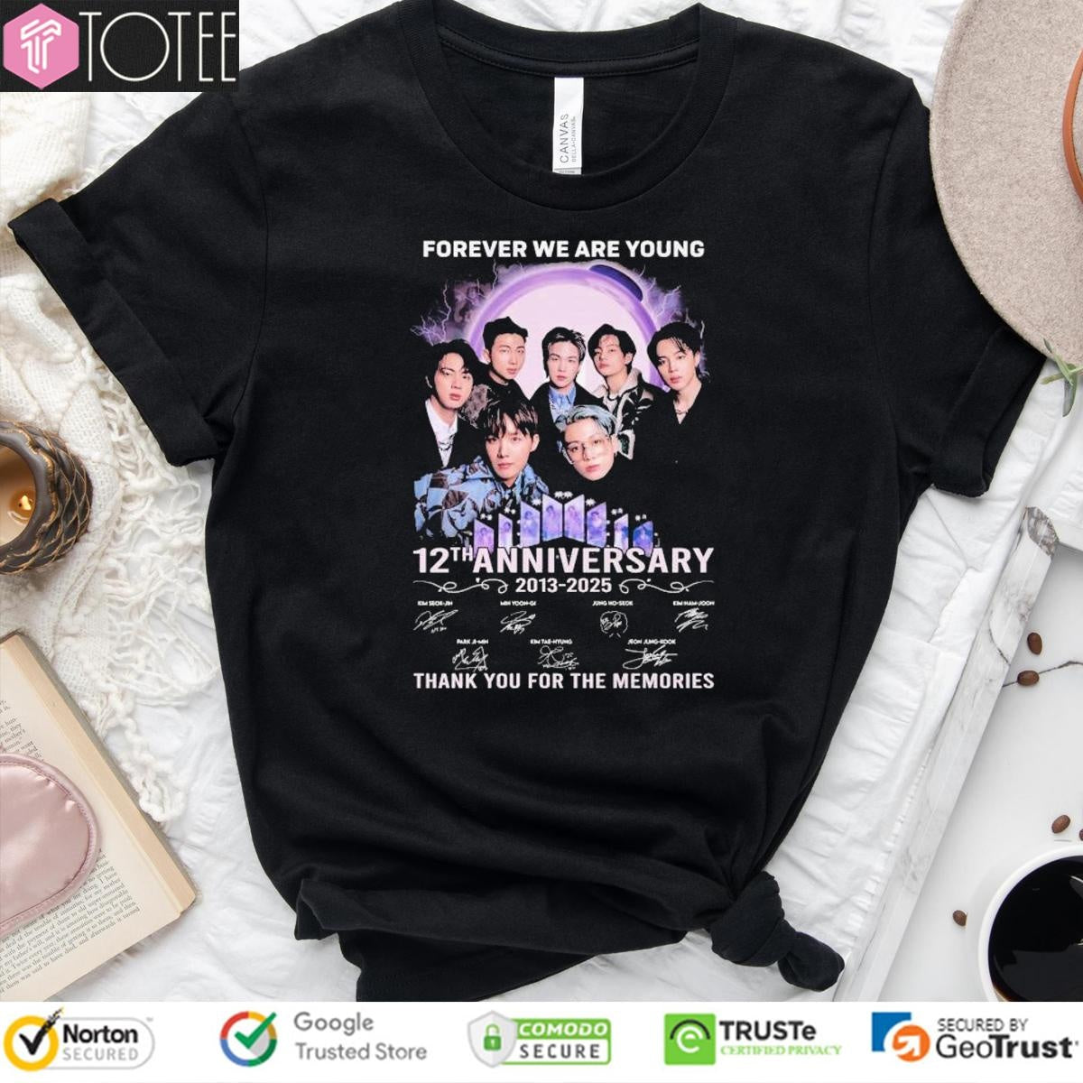 Bts Forever We Are Young 12Th Anniversary 2013-2025 Signatures T-shirt