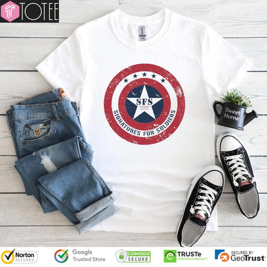 Captain Americas Shield Signatures For Soldiers T-shirt