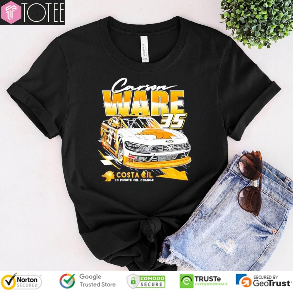 Carson Ware 35 Costa Oil 10 Minute Oil Change Graphic Bootleg T-shirt