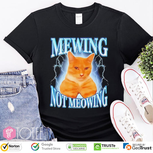 Cat Mewing Not Meowing Graphic Bootleg T-shirt