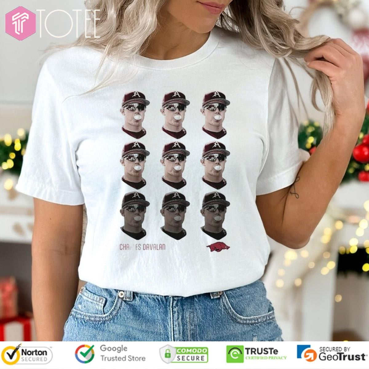 Charles Davalan Arkansas Razorbacks Bubblegum Repeat T-shirt