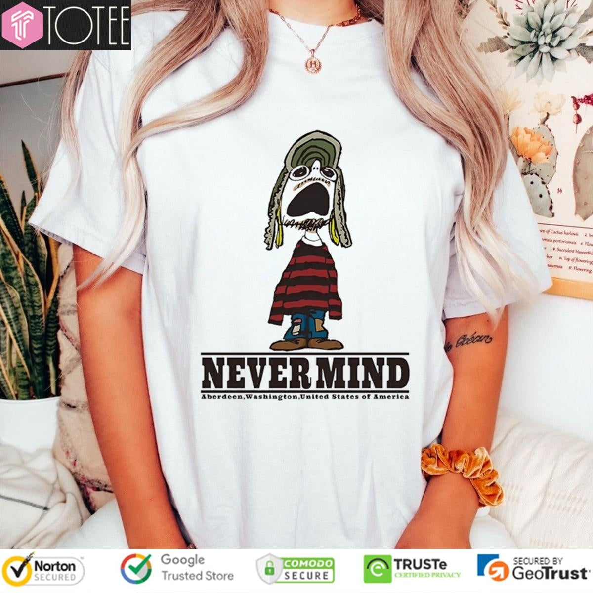 Charlie Brown Kurt Cobain Nirvana Nevermind Aberdeen Washington Usa T-shirt