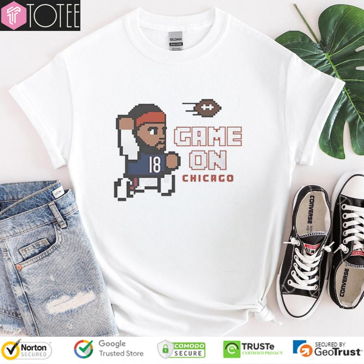Chicago Bears Caleb Williams Game On Chicago 8-Bit T-shirt
