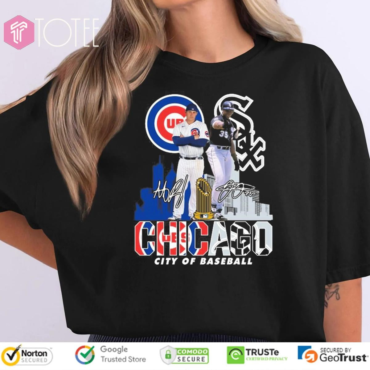 Chicago City Of Baseball Cubs And White Sox Signatures T-shirt