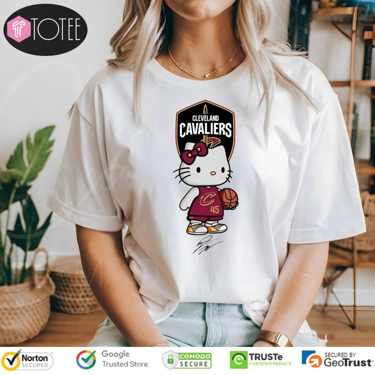 Cleveland Cavaliers Donovan Mitchell Hello Kitty Signatures T-shirt