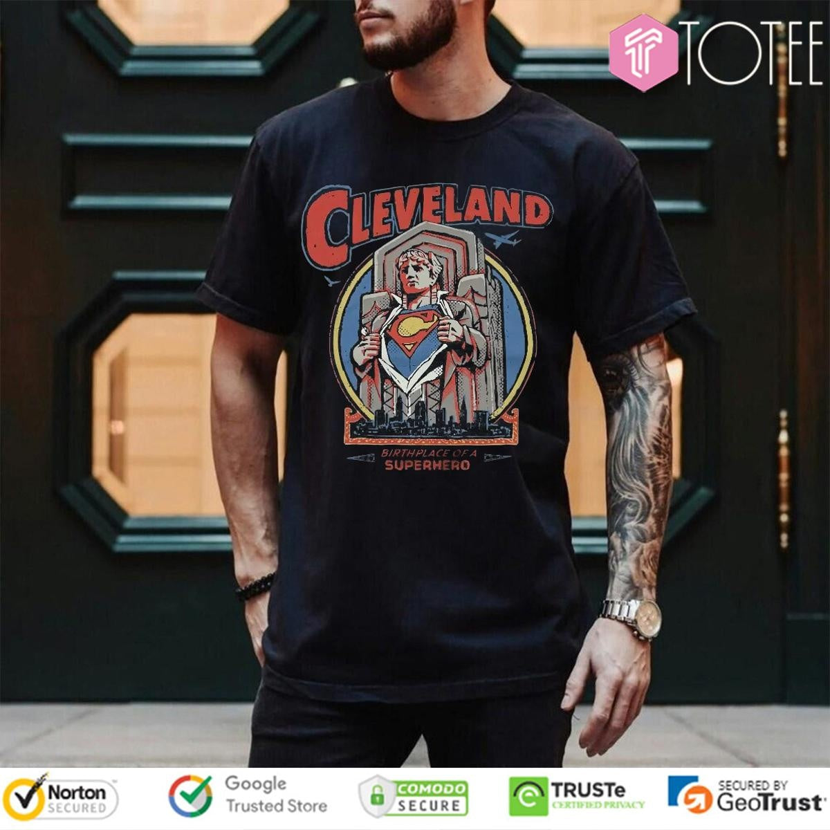Cleveland Guardian Super Man Birthplace Of A Superhero Baseball T-shirt