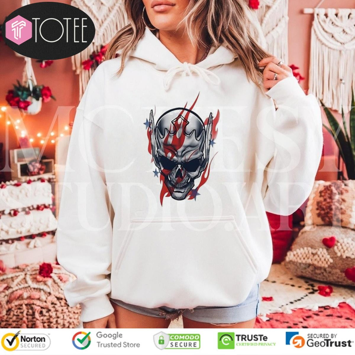 Cody Rhodes Stars  Stripes Nightmare Skull T-shirt