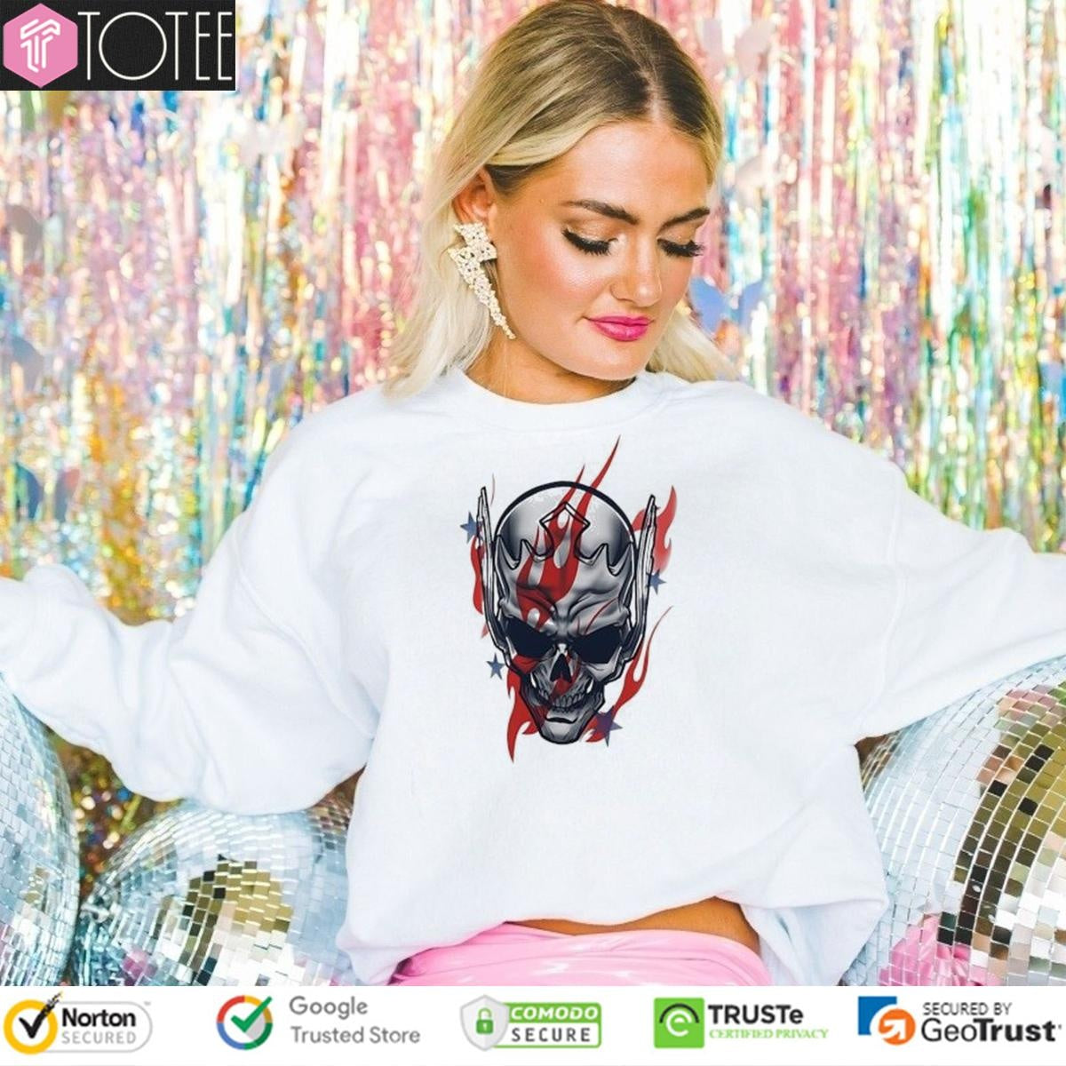 Cody Rhodes Stars  Stripes Nightmare Skull T-shirt