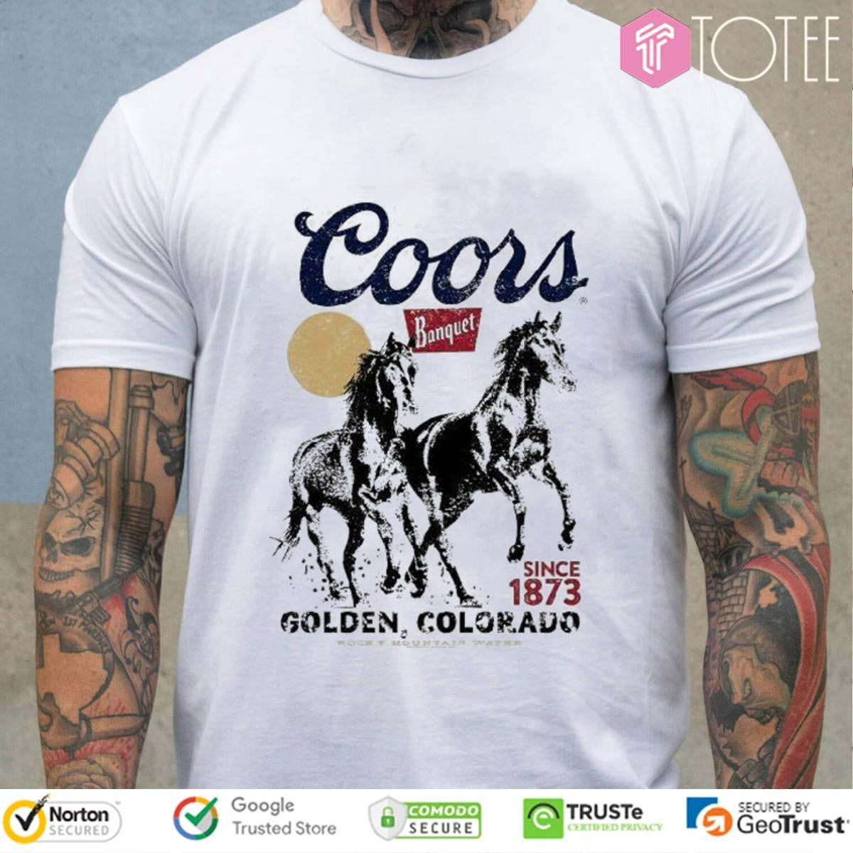 Coors Banquet Golden Colorado Horses Since 1873 T-shirt