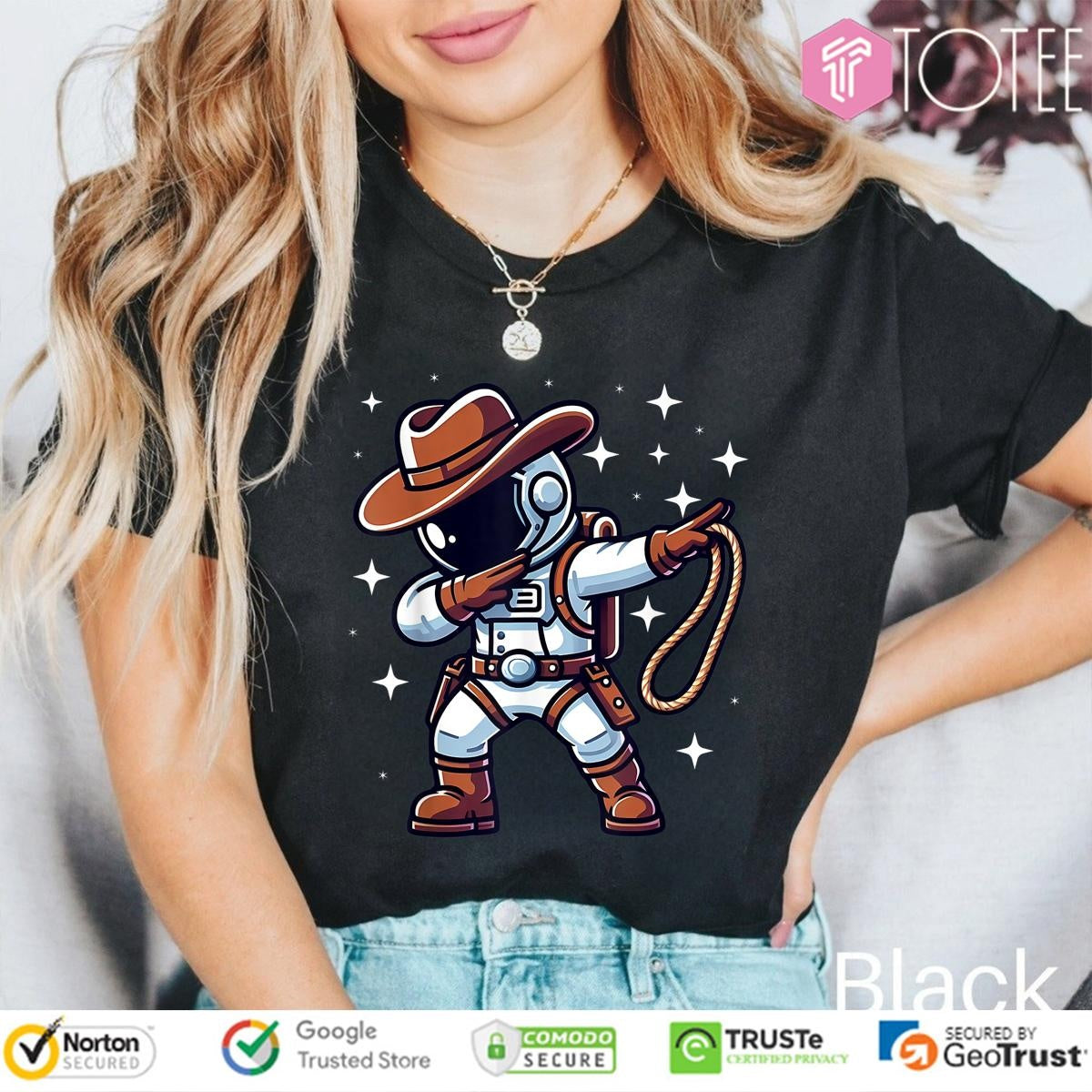 Dabbing Astronaut Cowboy Space T-shirt
