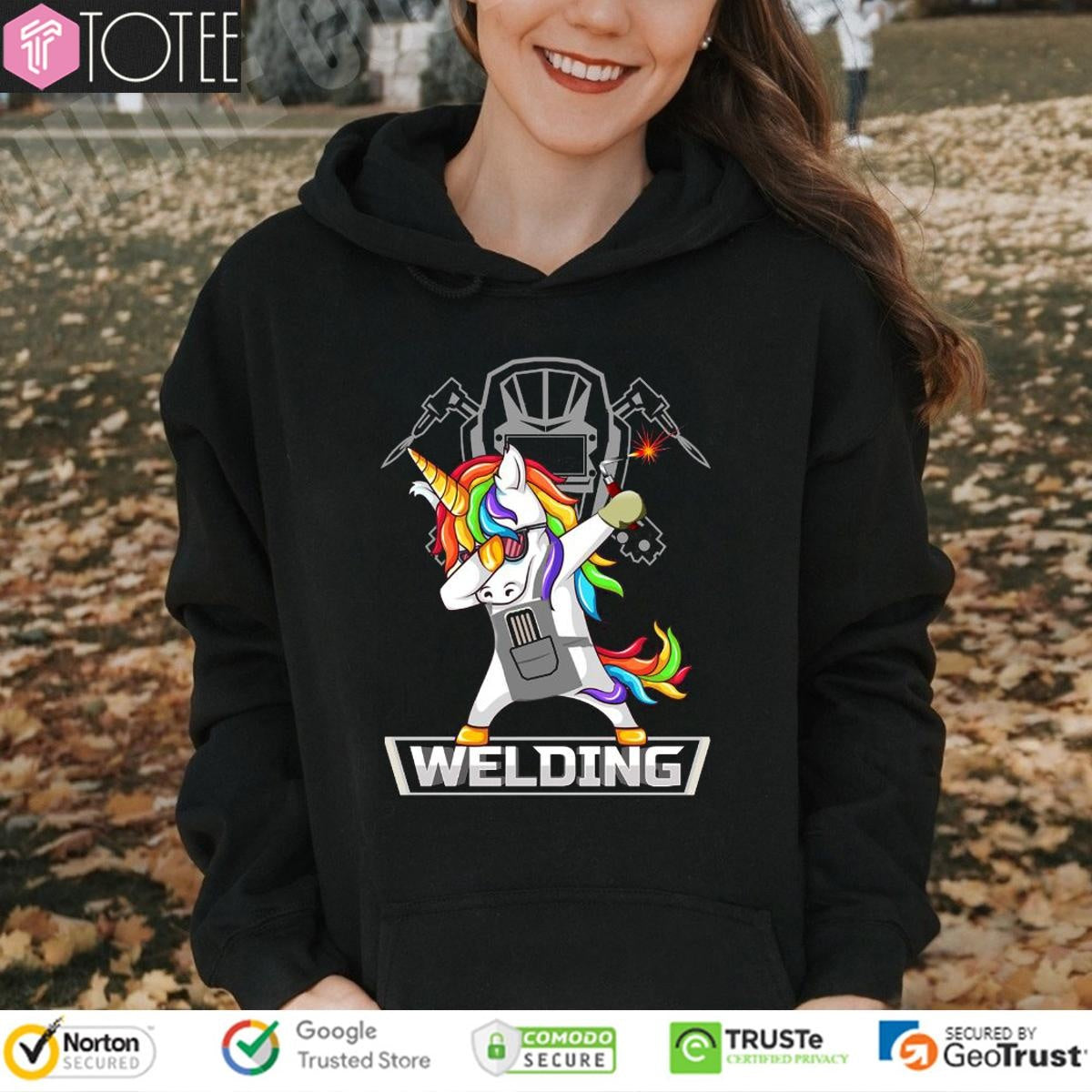 Dabbing Unicorn Welding Welder T-shirt