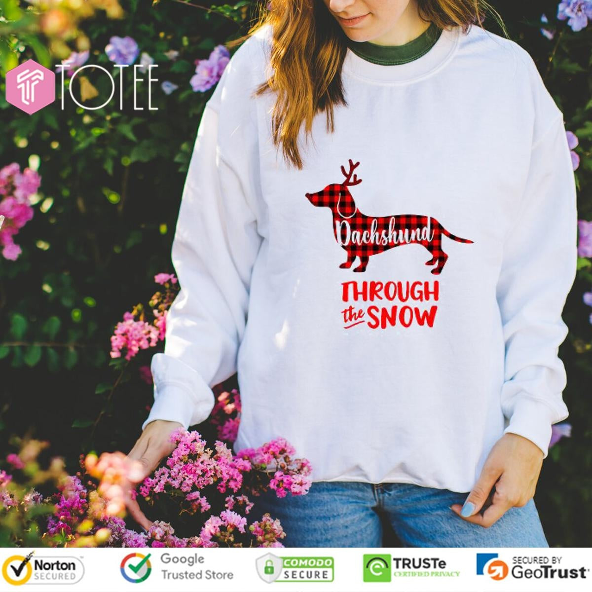 Dachshund Through The Snow Christmas T-shirt