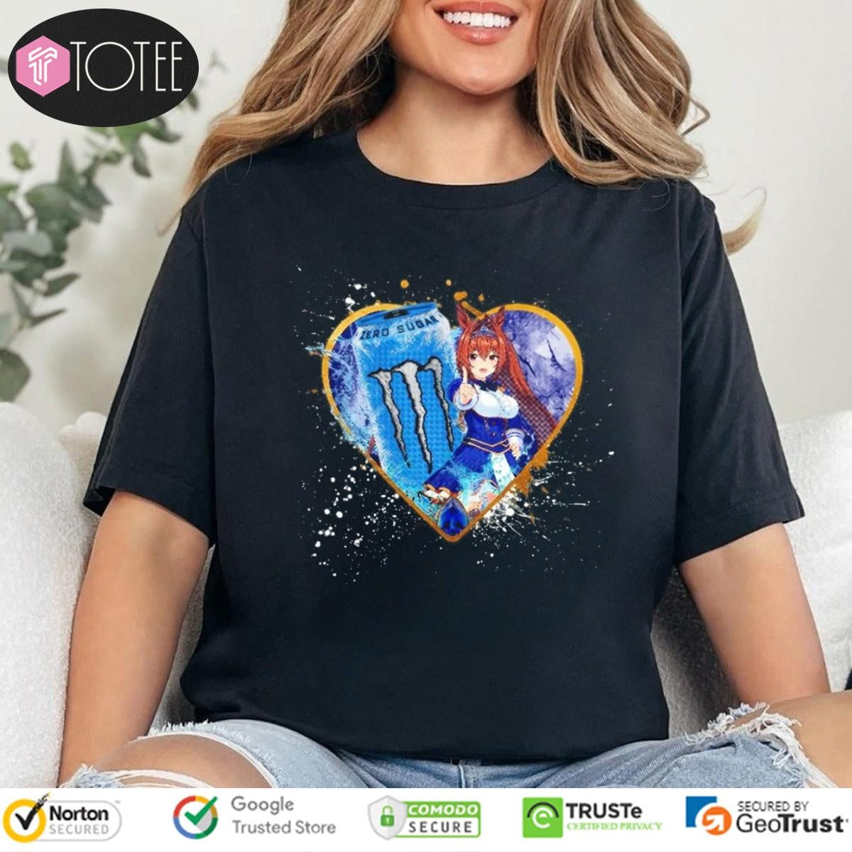 Daiwa Scarlet Umamusume Pretty Derby Monster Energy Ultra Blue Zero Sugar T-shirt