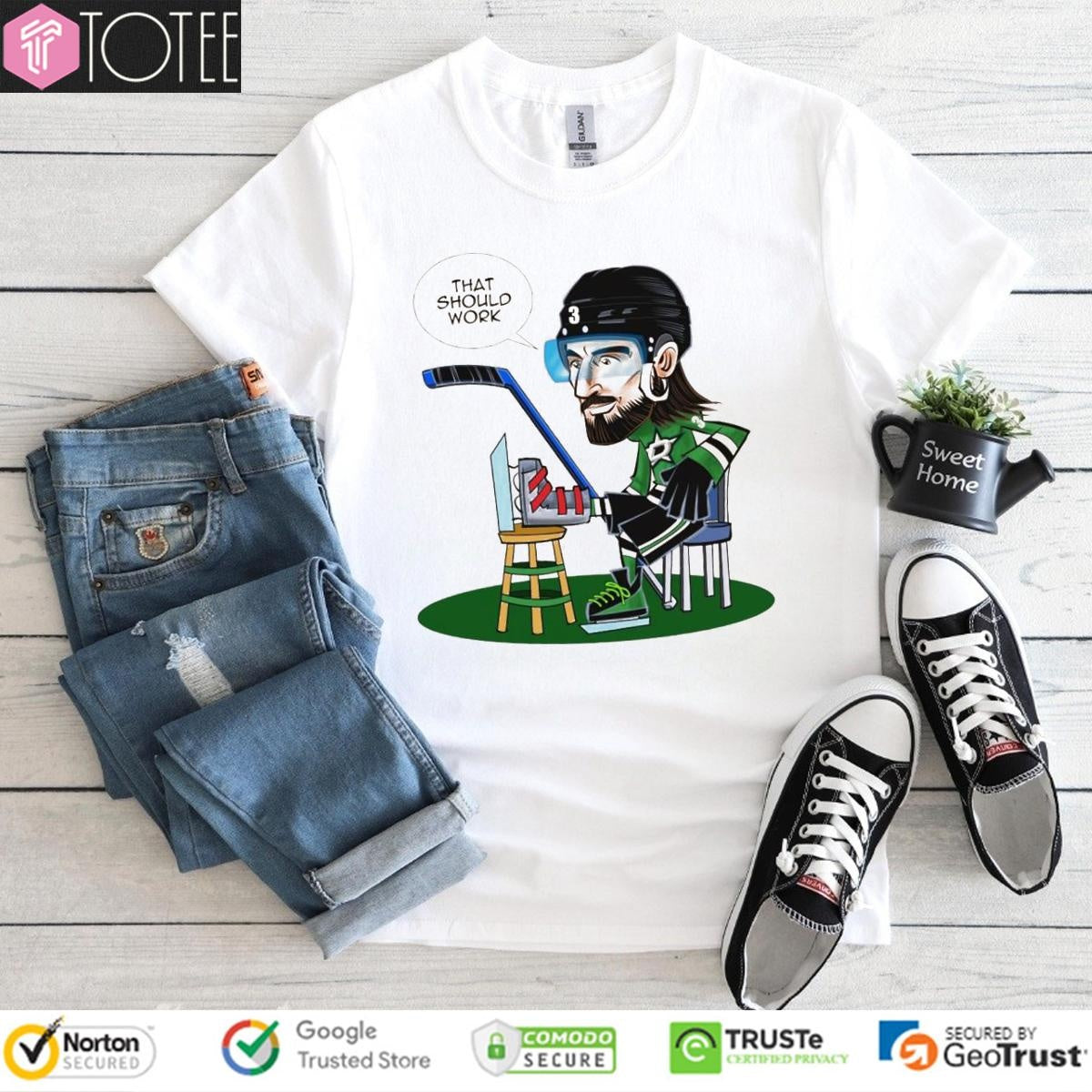 Dallas Stars Chris Tanev That Should Work Cartoon Shirt