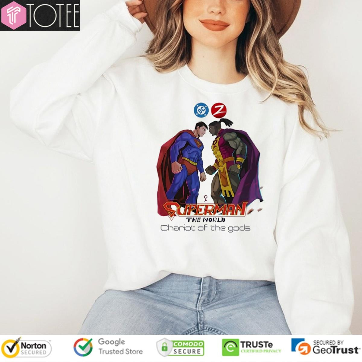 Dc Zebra Comics Superman The World Chariot Of The Gods T-shirt