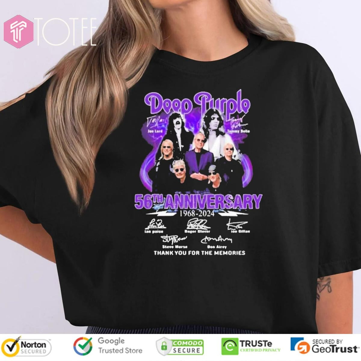 Deep Purple 56Th Anniversary 1968-2024 Signatures T-shirt