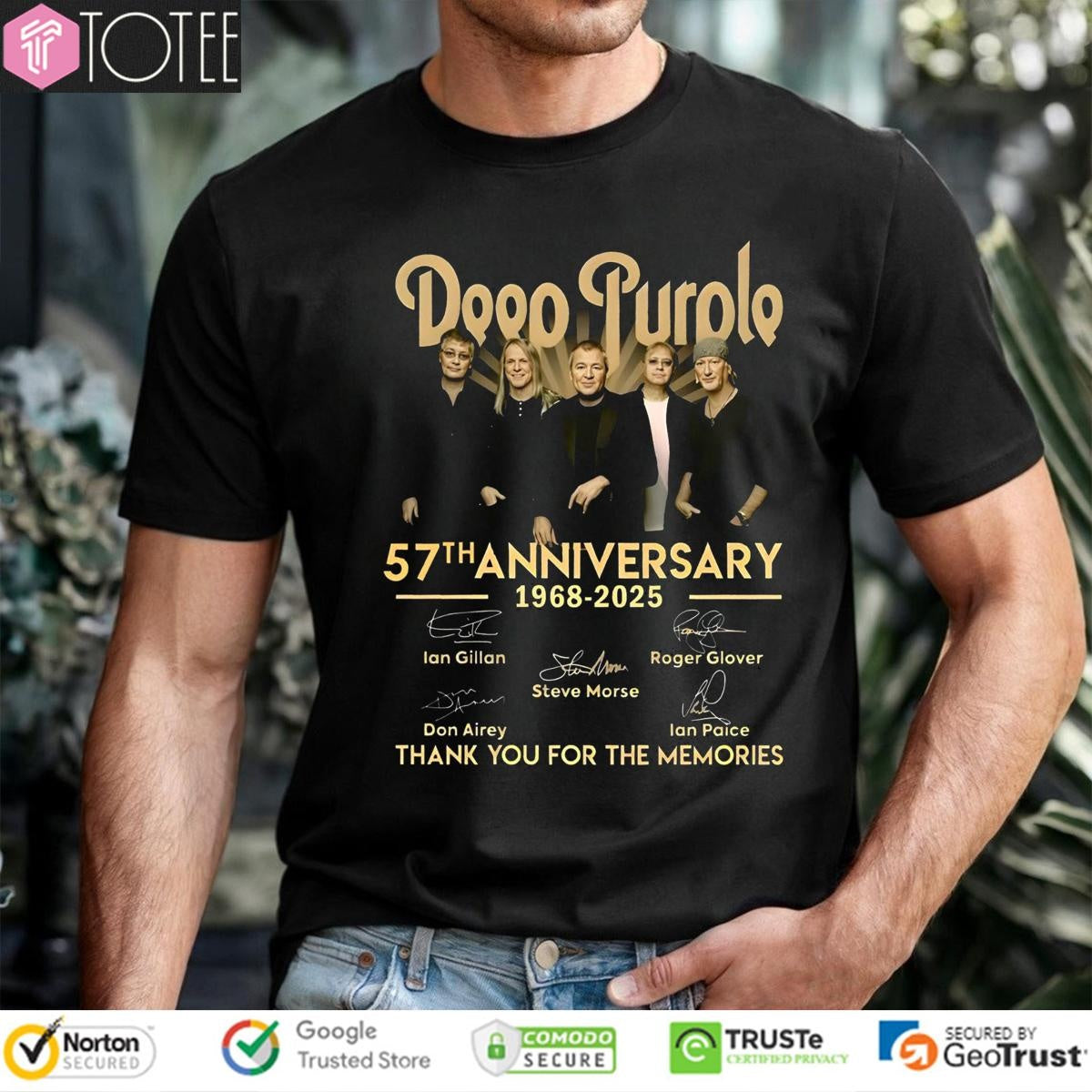 Deep Purple 57Th Anniversary 1968-2025 Signatures T-shirt