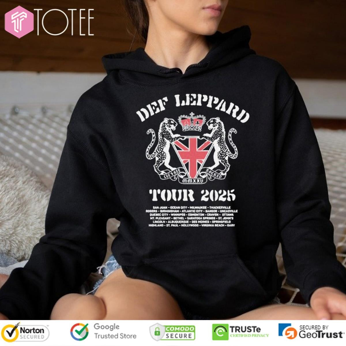 Def Leppard Rock Band Lets Get Rocked Tour 2025 Hoodie