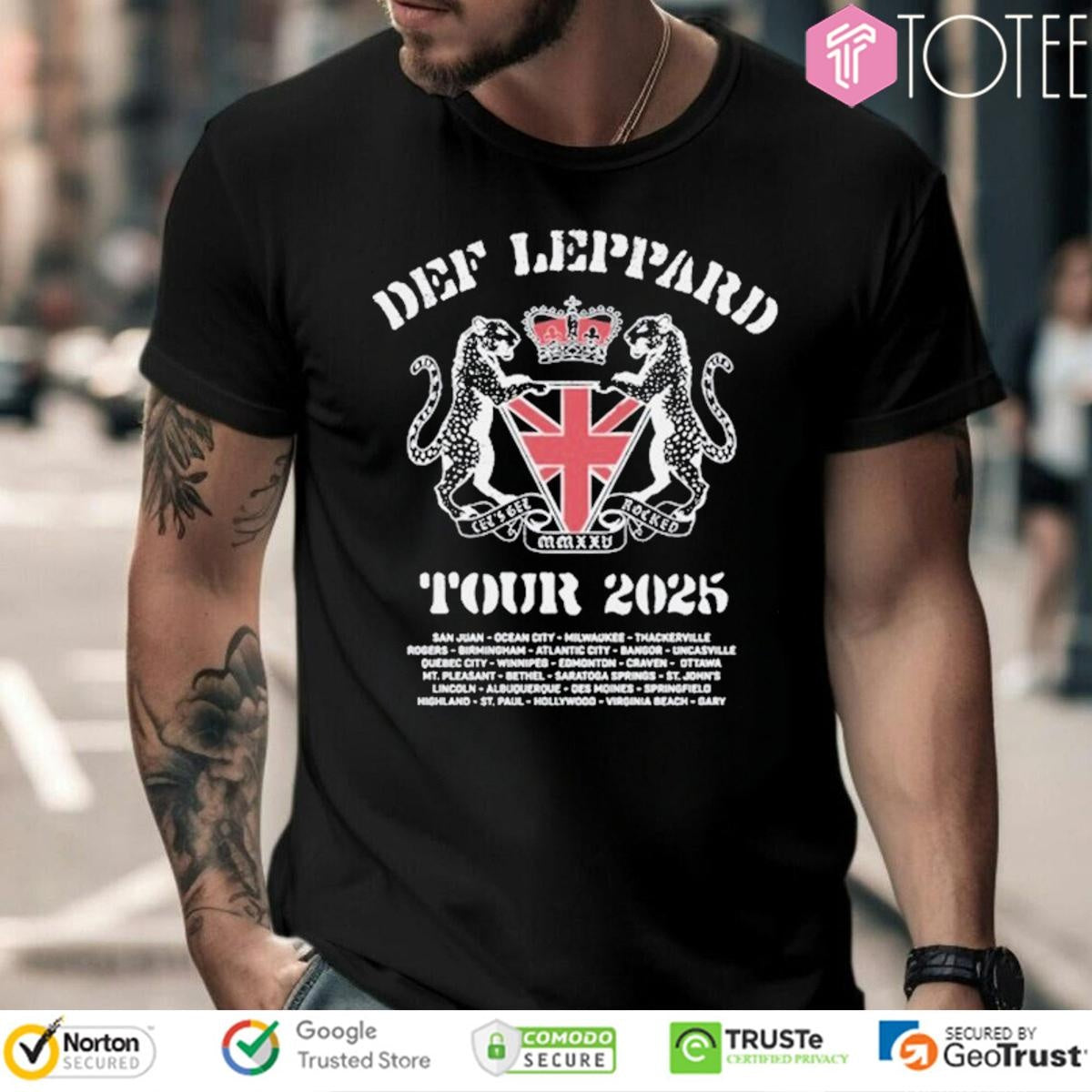 Def Leppard Rock Band Lets Get Rocked Tour 2025 T-shirt