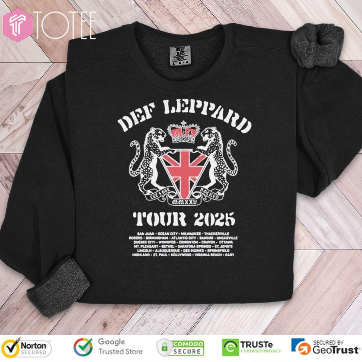 Def Leppard Rock Band Lets Get Rocked Tour 2025 Sweatshirt