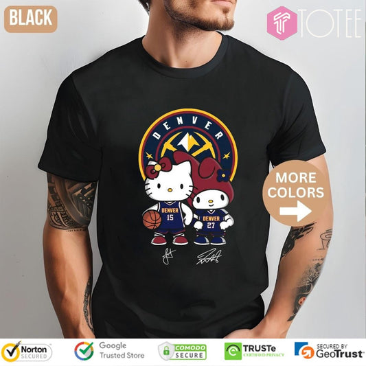 Denver Nuggets Nikola Jokić Jamal Murray Hello Kitty Signatures T-shirt