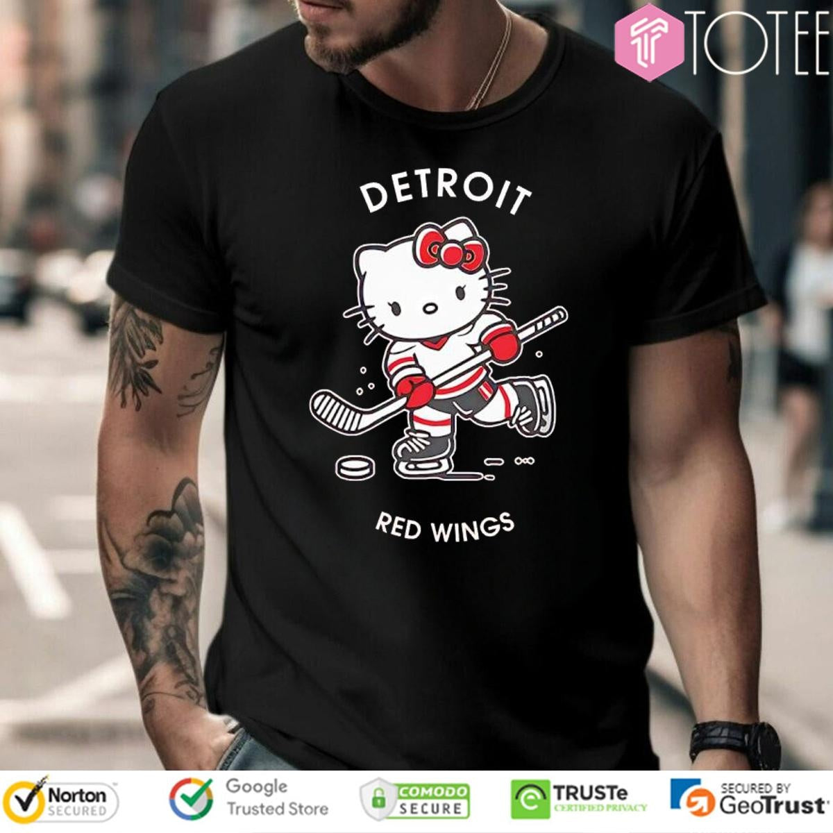 Detroit Red Wings Hockey Hello Kitty T-shirt