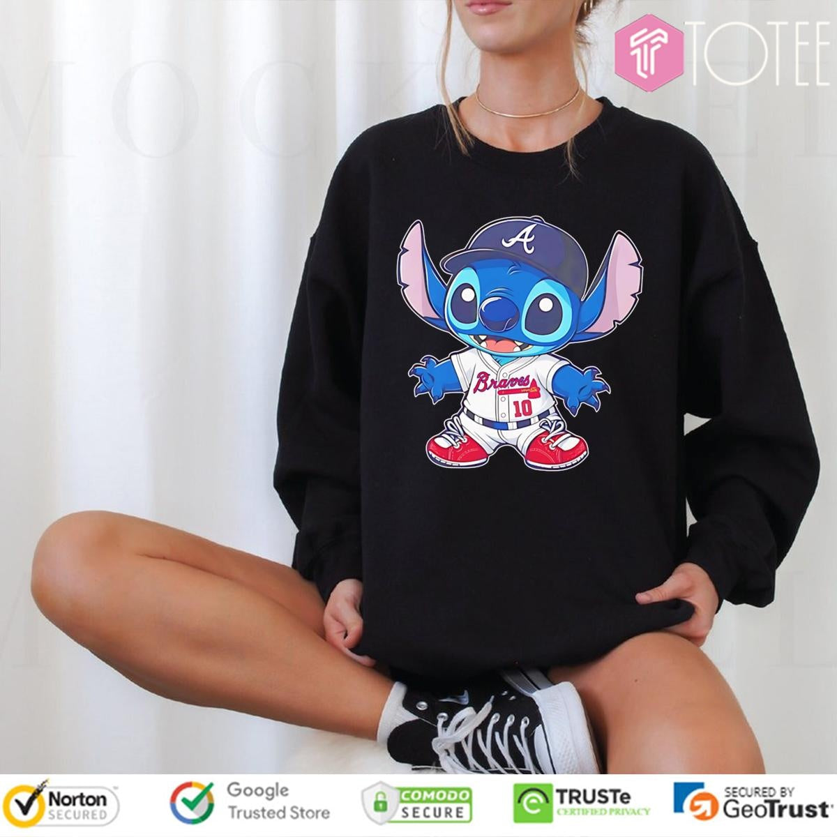 Disney Stitch Atlanta Braves Baseball sweatshirt