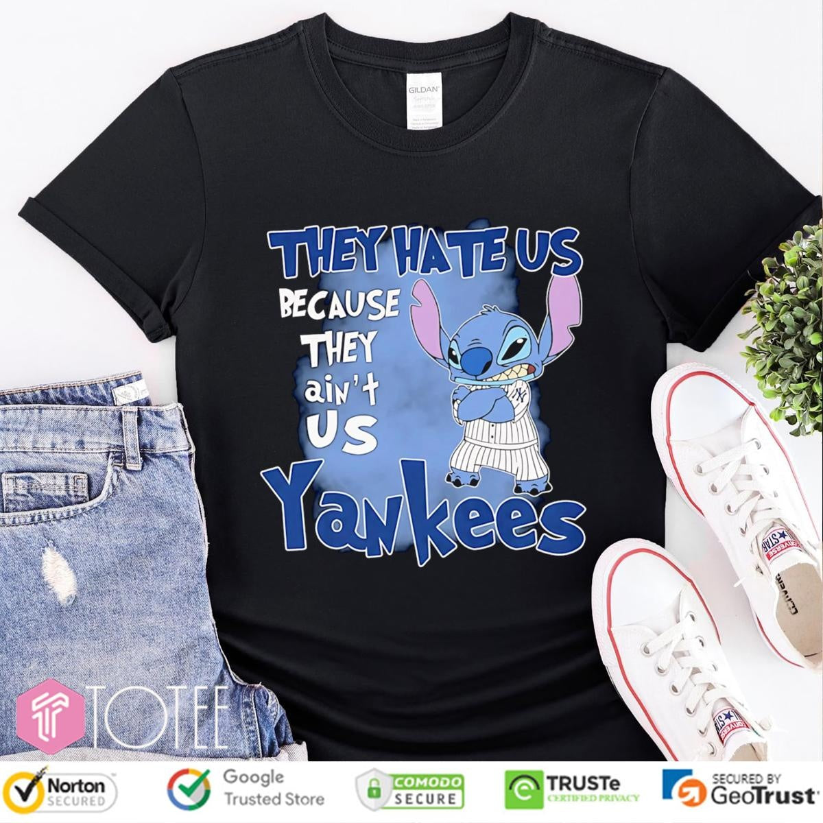 Disney Stitch They Hate Us Because They Aint Us New York Yankees T-shirt